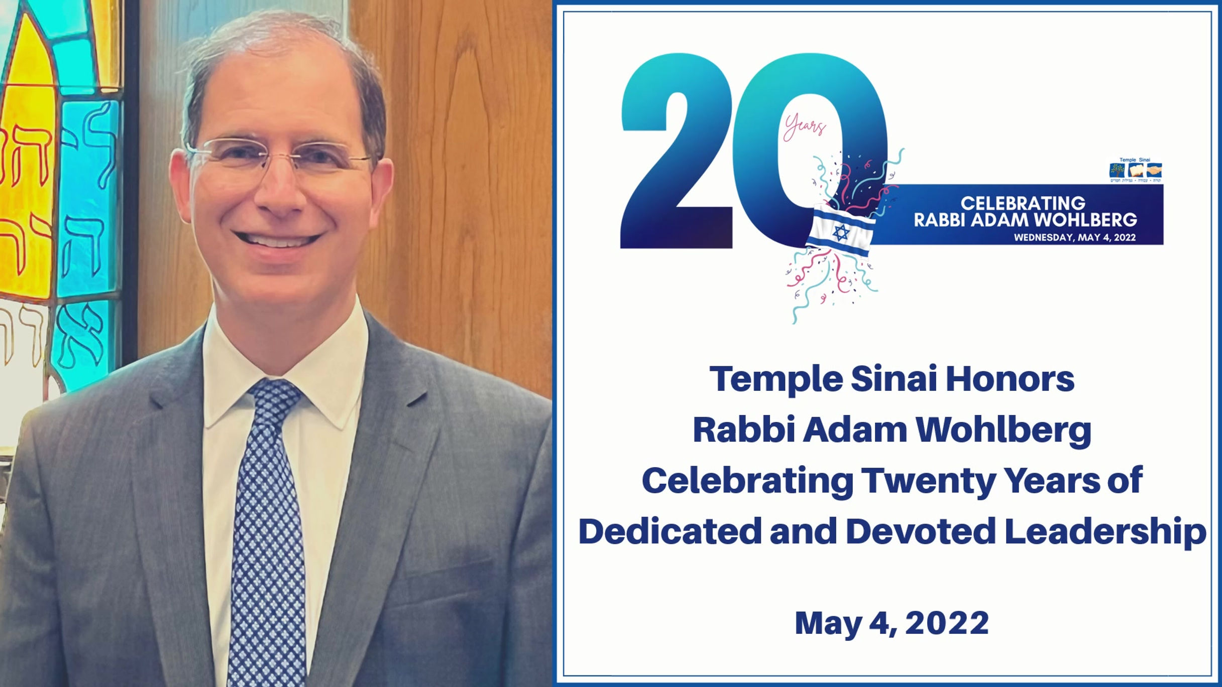 Tribute Journal for Rabbi Adam Wohlberg - 20 years 5-4-22